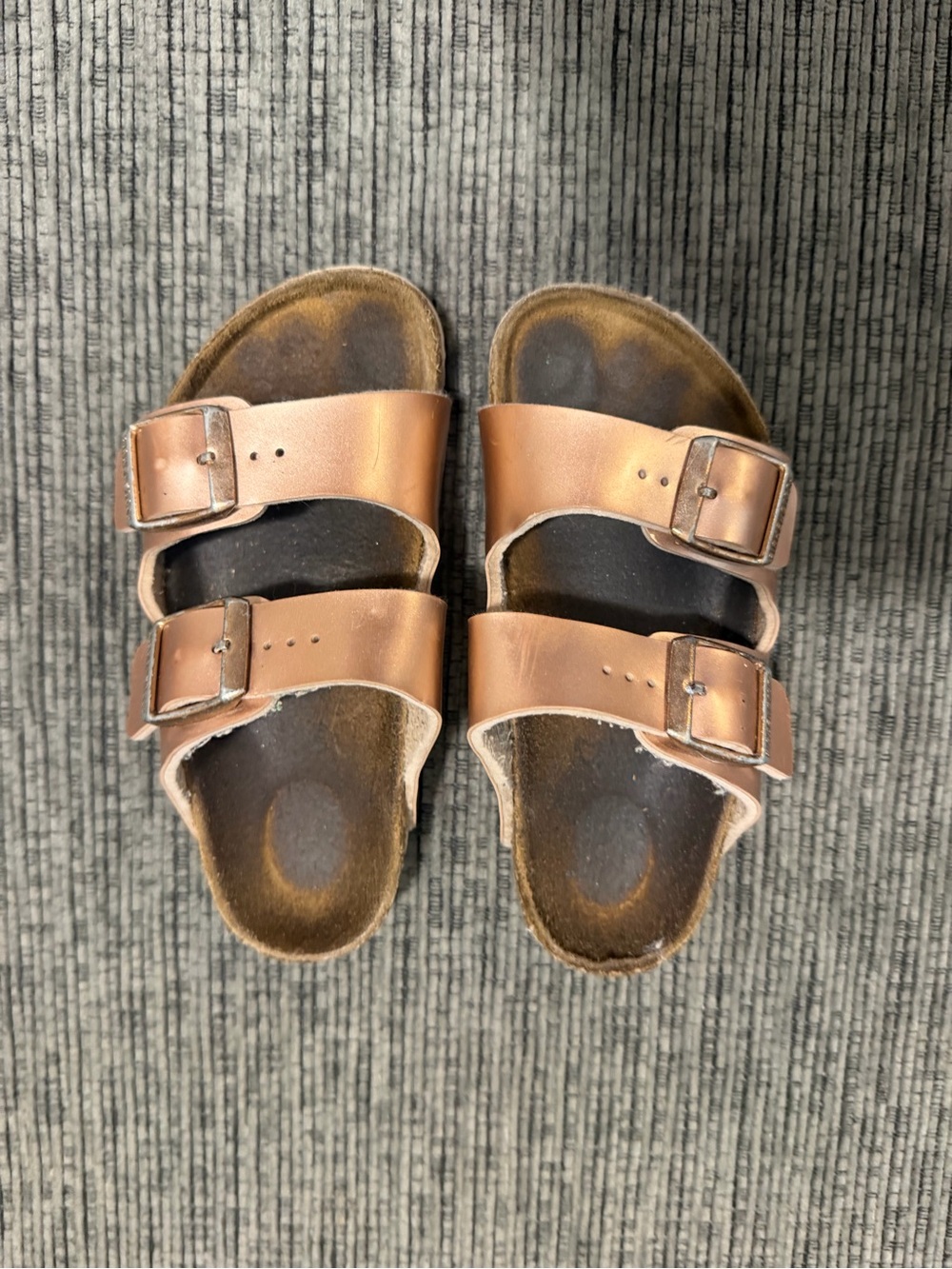 Birkenstock Kids Double-Buckle Sandals in Metallic Bronze